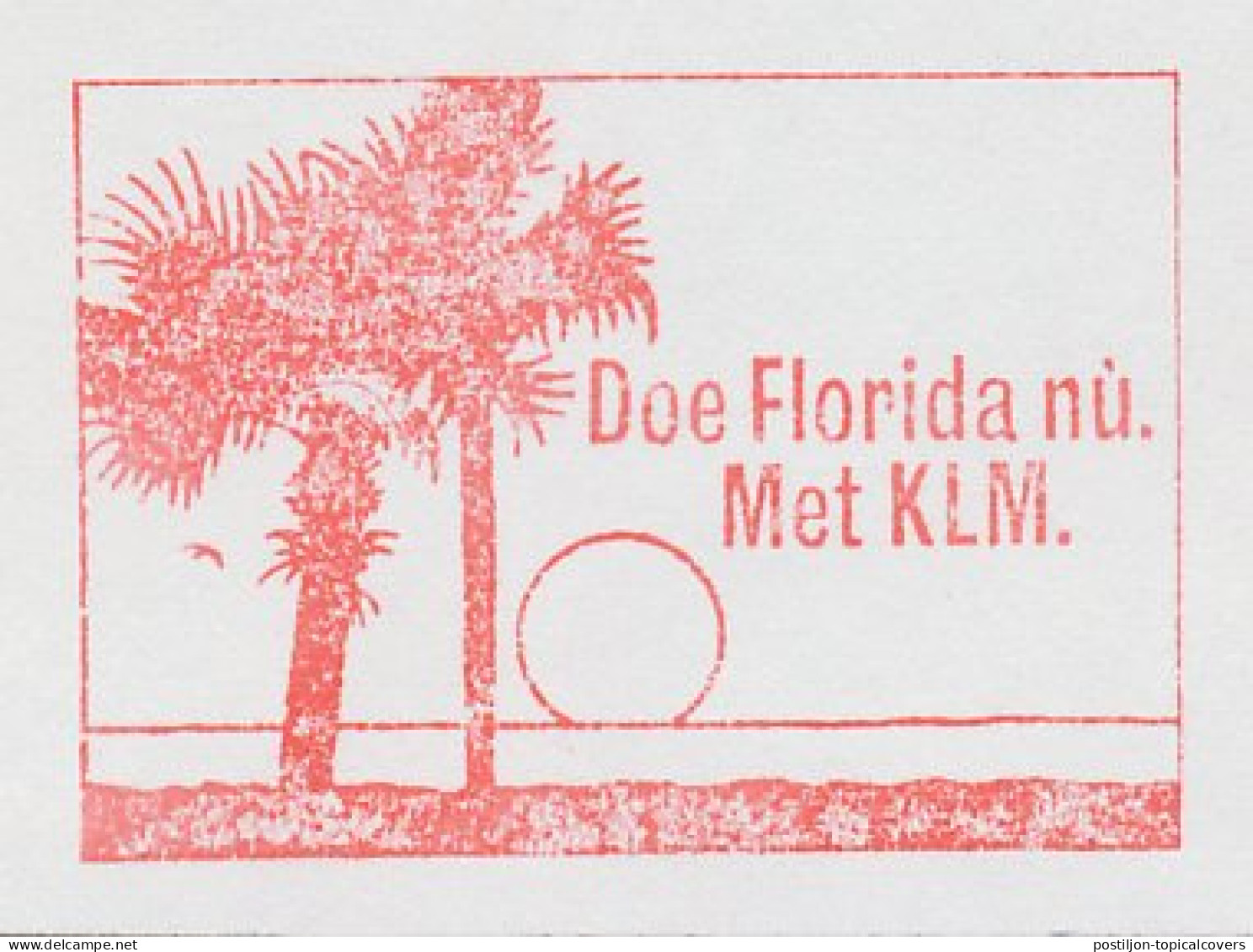 Meter Cut Netherlands 1985 Palm Tree - Sun - Florida - KLM - Royal Dutch Airlines - Bomen