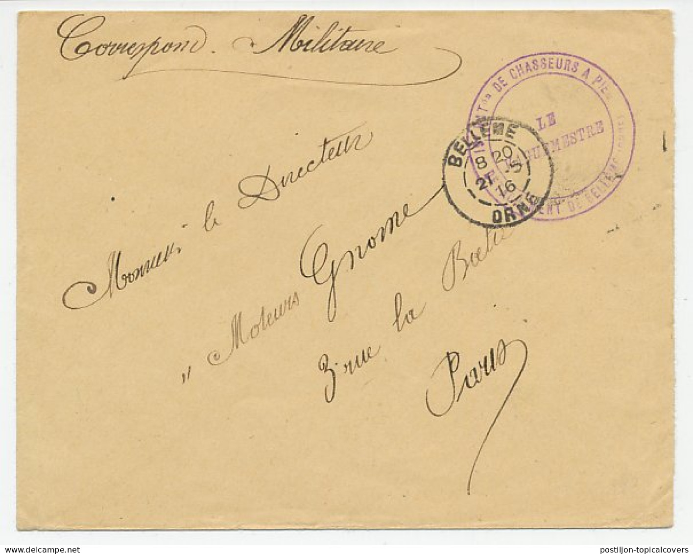 Cover / Postmark France 1916 Soldiers Mail - 1. Weltkrieg