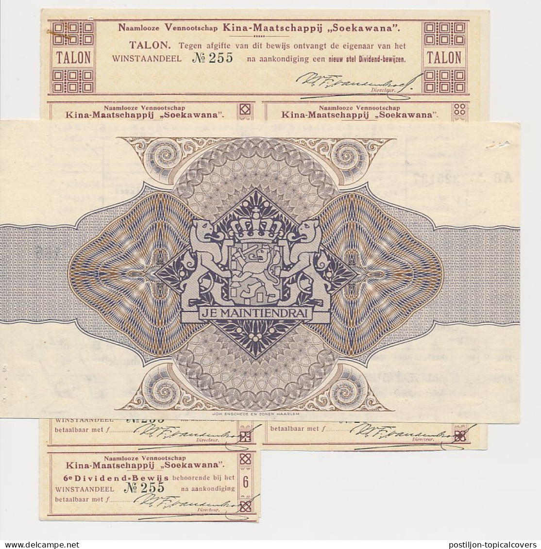 Fiscaal Droogstempel 15 C. AMST. 1917 - Winstaandeel - Revenue Stamps