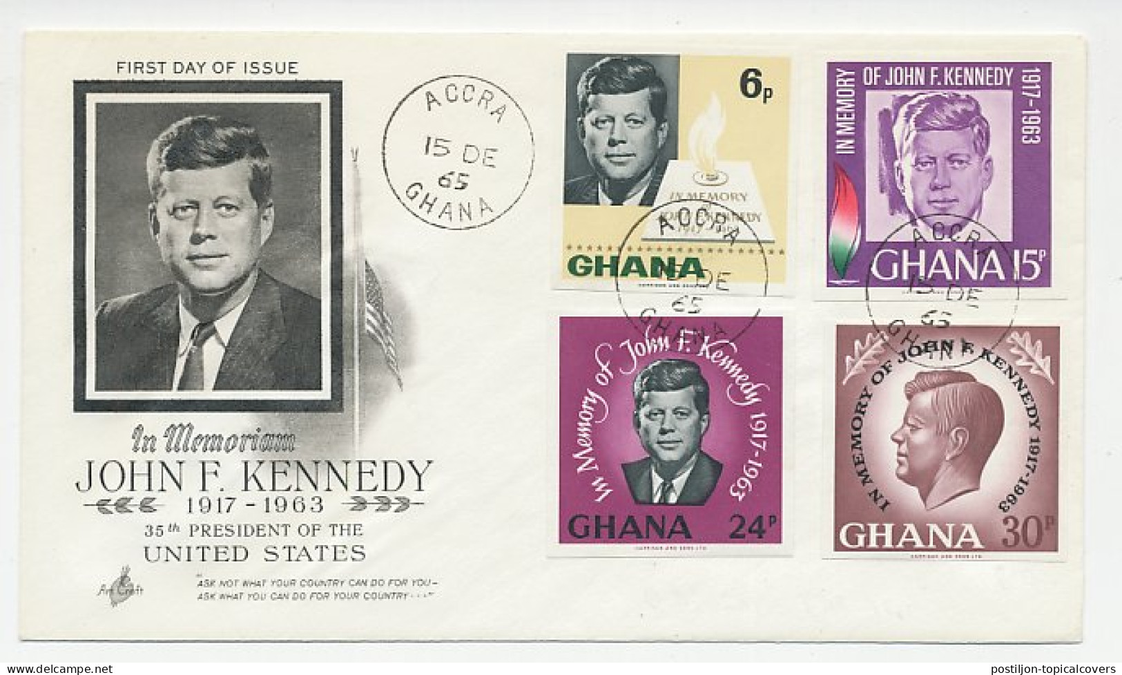 Cover Ghana 1965 John F. Kennedy - Altri & Non Classificati