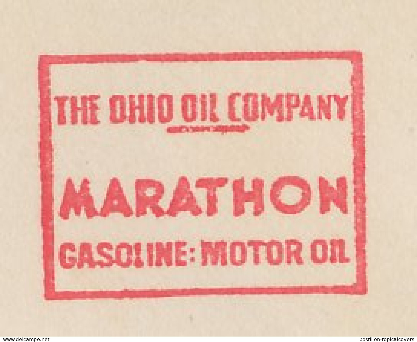 Meter Cover USA 1941 Ohio Oil Company - Marathon - Motor Oil - Gasoline - Other & Unclassified