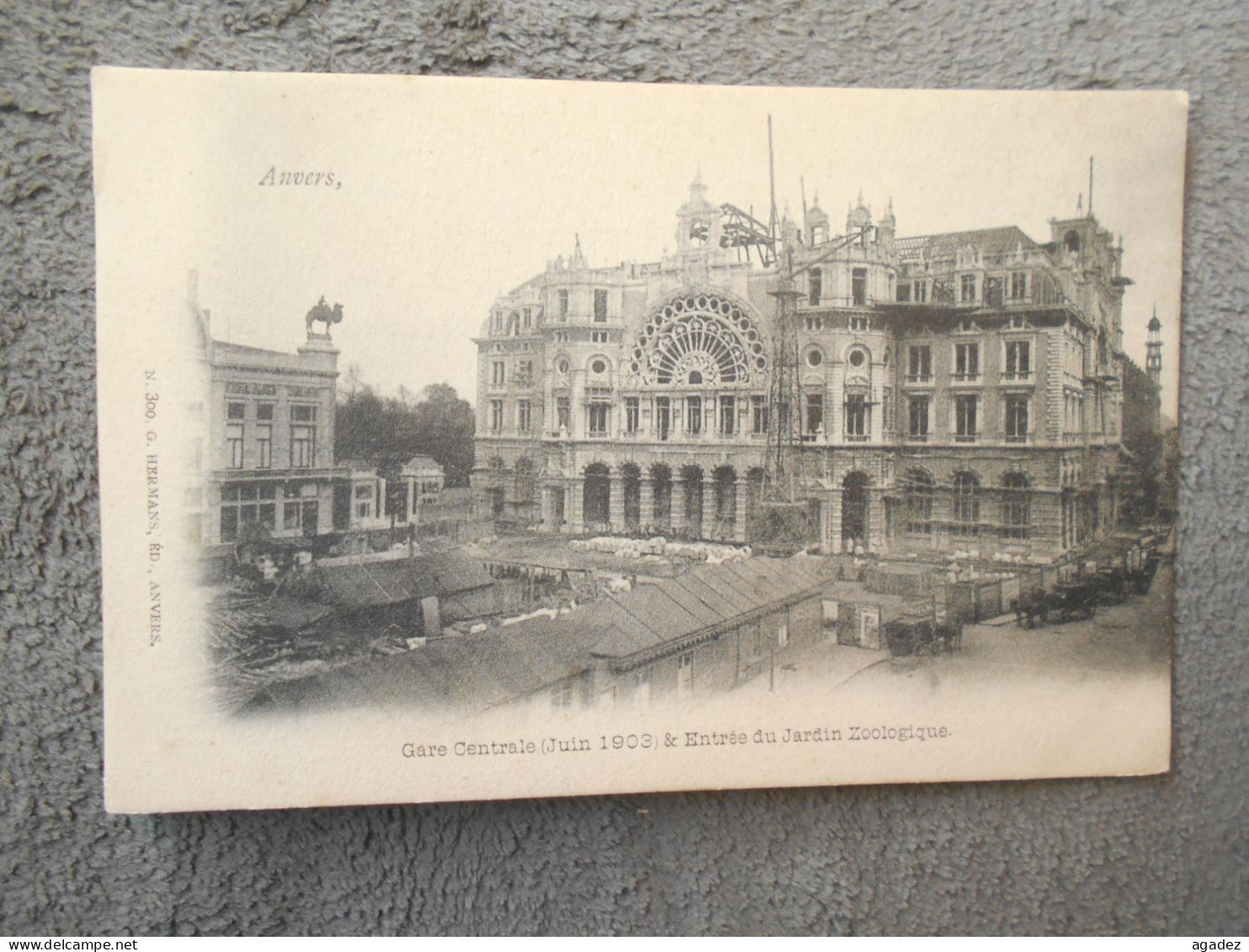 Cpa Anvers Antwerpen Gare Centrale Juin 1903 Et Entrée Du Jardin Zoologique - Antwerpen