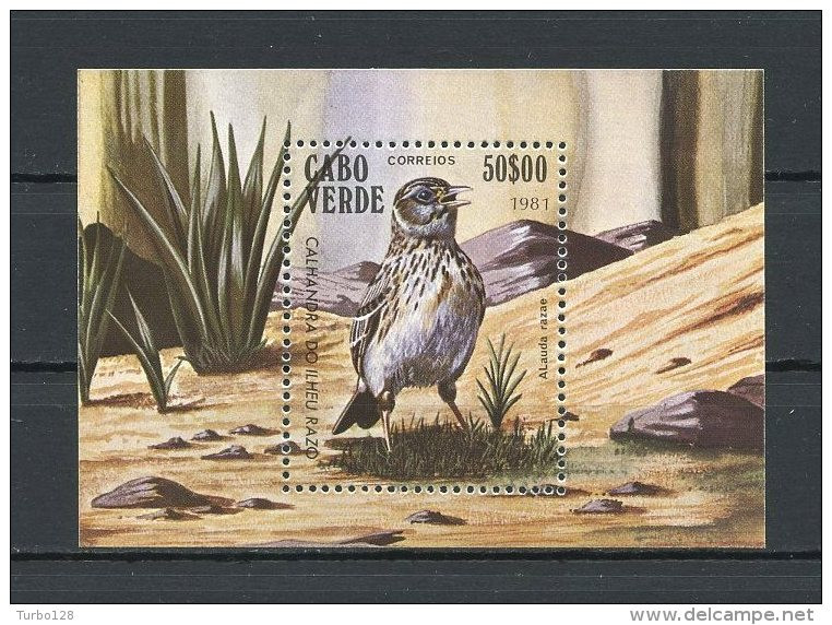CAP VERT 1981 Bloc N° 3 ** Neuf  MNH  Superbe C 10 € Faune Oiseaux Alauda Razae Birds Fauna Animaux - Cape Verde