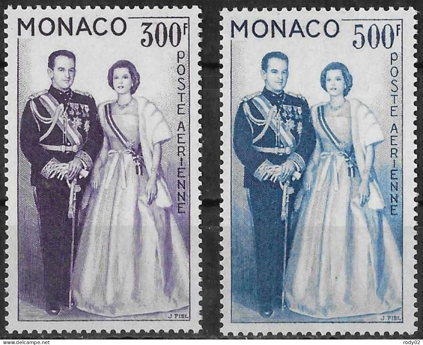 MONACO - COUPLE PRINCIER - PA 71 ET 72 - NEUF** MNH - Poste Aérienne