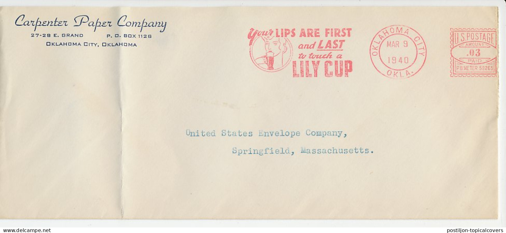 Meter Cover USA 1940 Lily Cup - Other & Unclassified