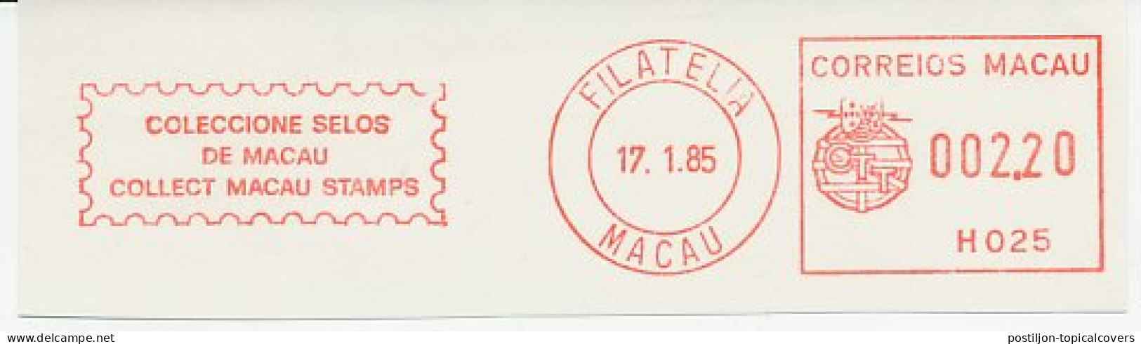 Meter Cut Macau 1985 Collect Stamps - Other & Unclassified