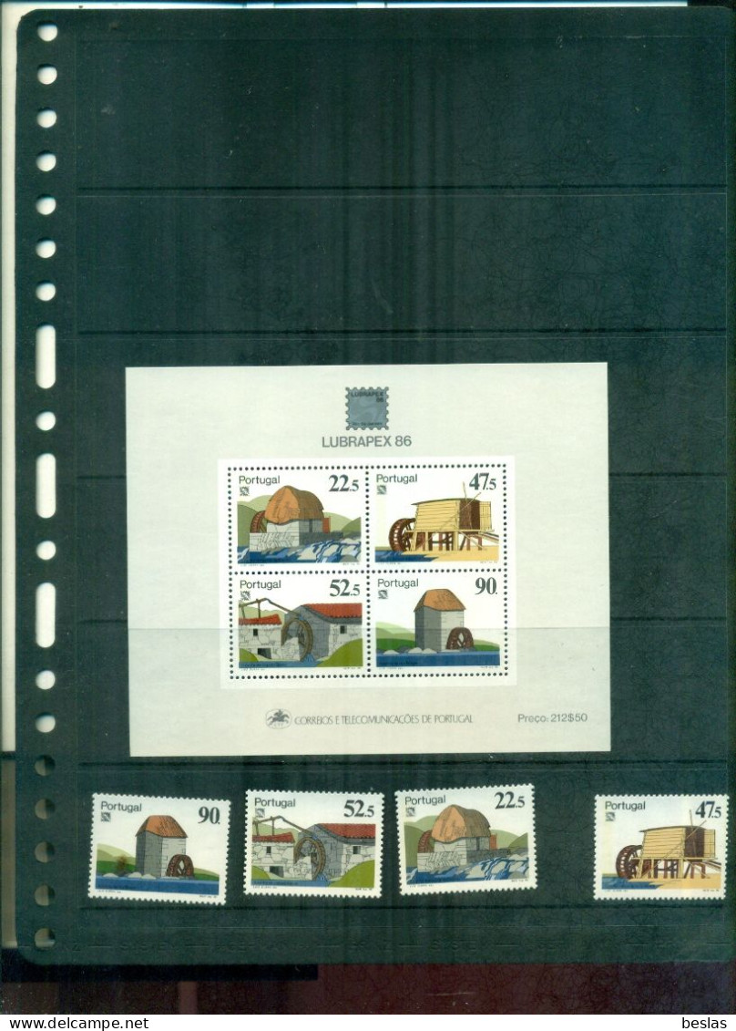 PORTUGAL  LUBRAPEX 86 MOULINS 4 VAL + BF NEUFS A PARTIRDE 2 EUROS - Unused Stamps