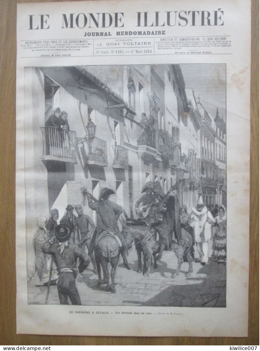 1884  ESPAGNE SEVILLE Le Carnaval à Sevilla - Prints & Engravings
