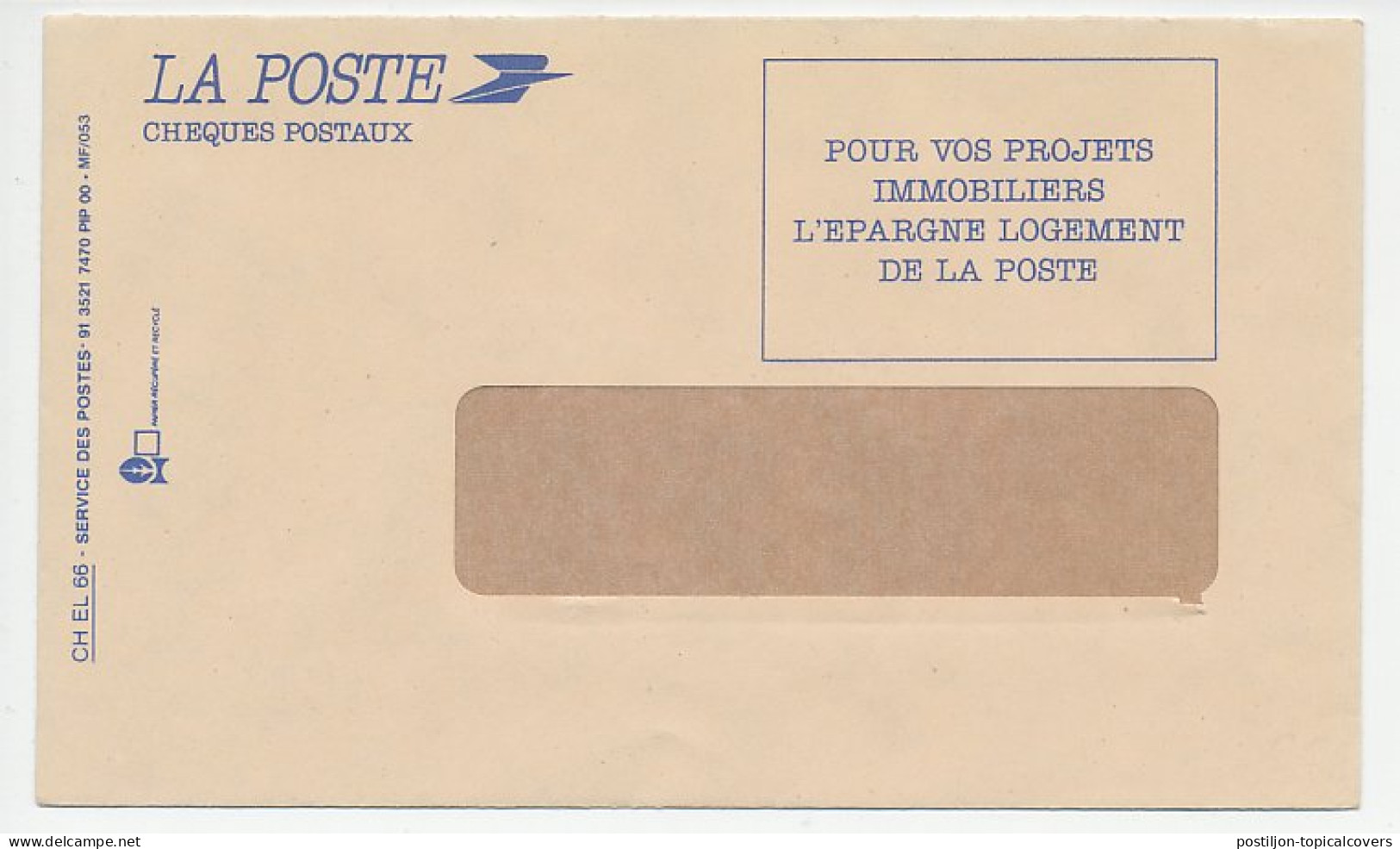 Postal Cheque Cover France 1991 Stamps  - Andere & Zonder Classificatie