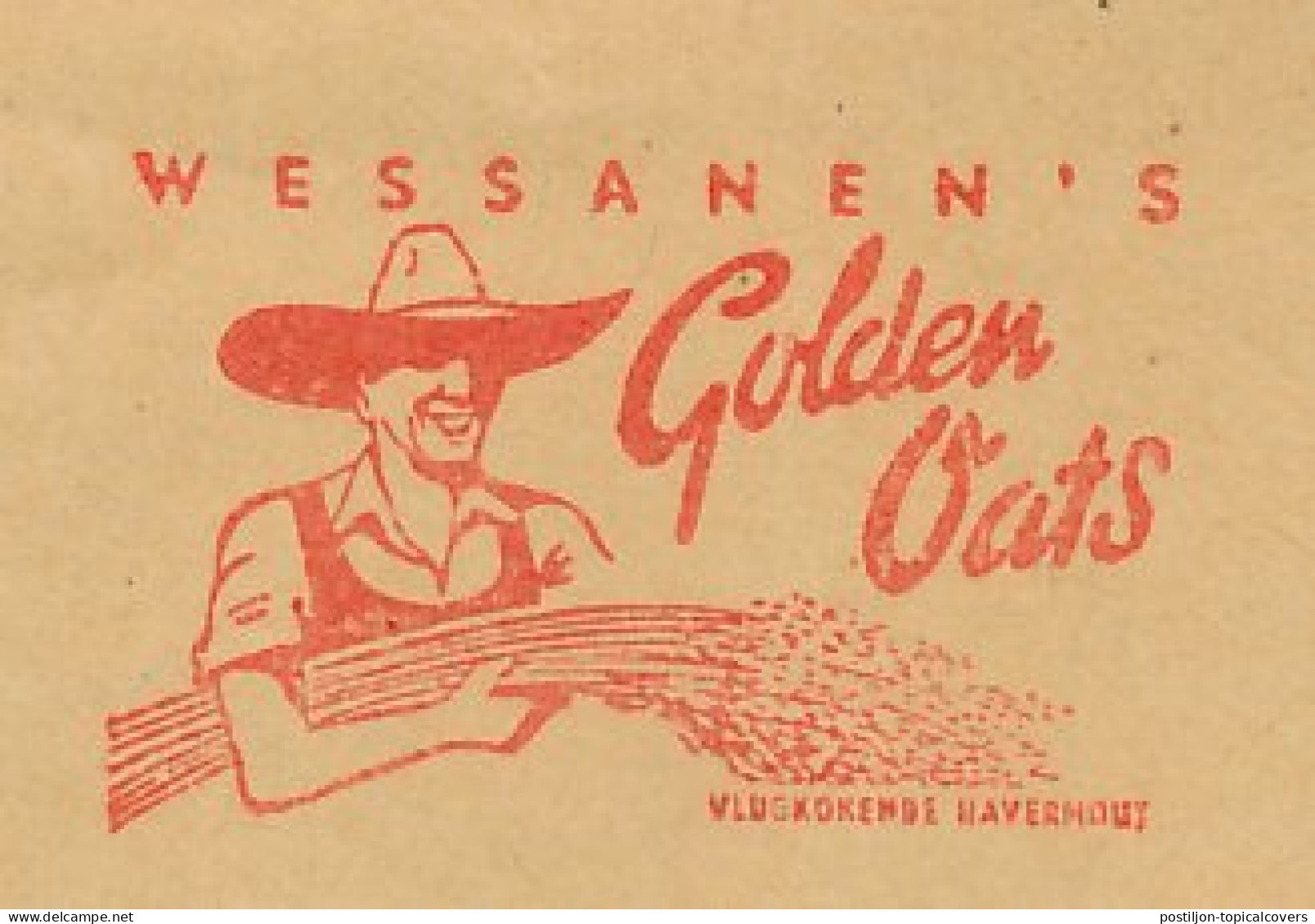 Meter Cover Netherlands 1954 Goladen Oats - Oatmeal - Agriculture