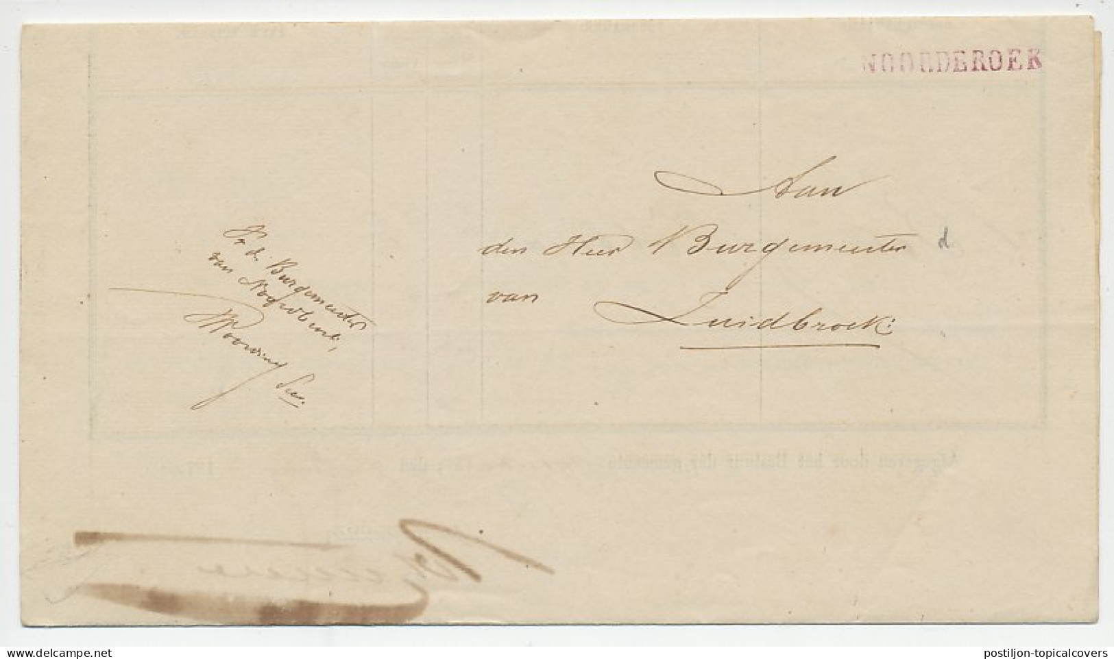 Naamstempel Noordbroek 1871 - Covers & Documents