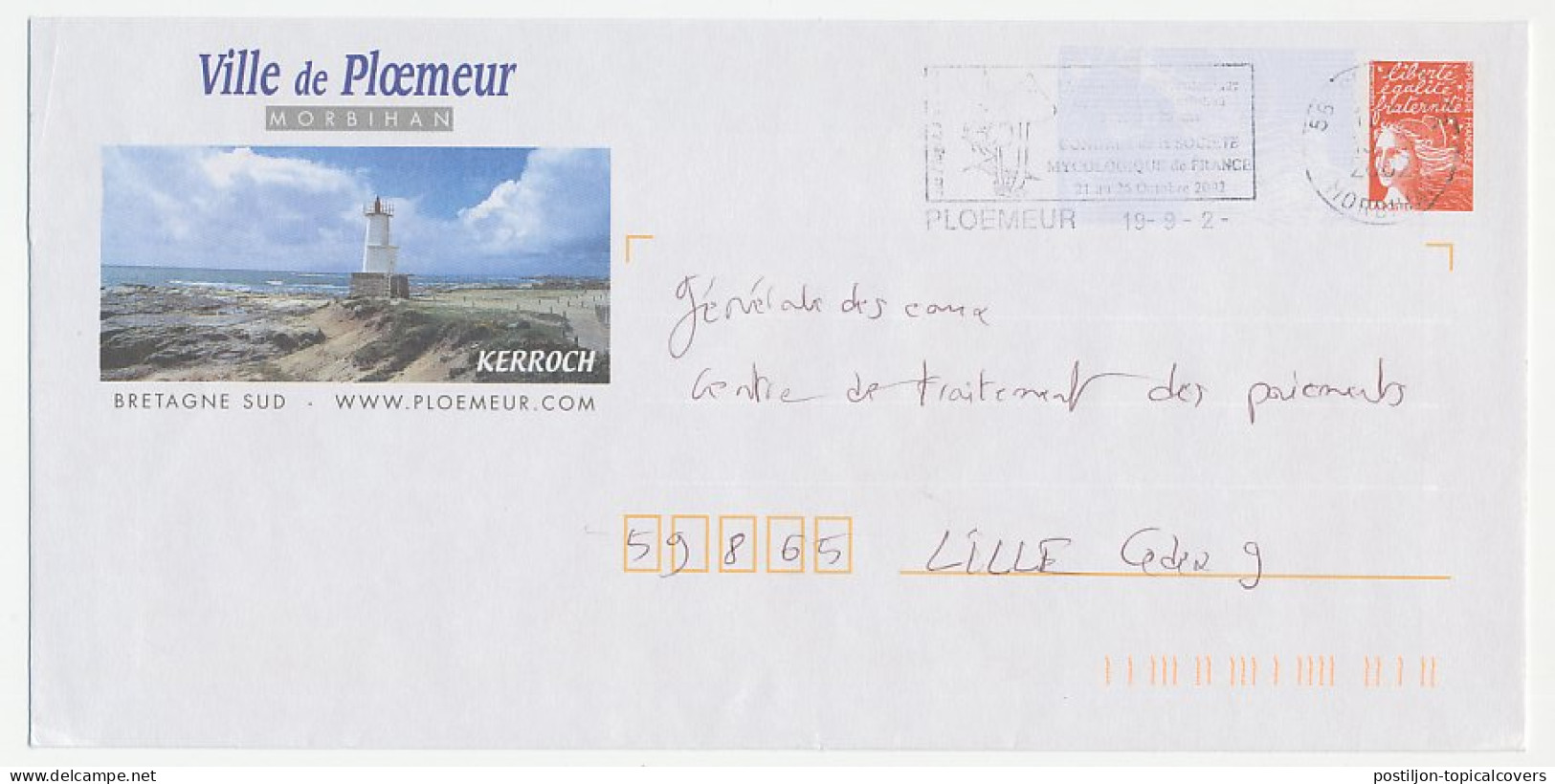 Postal Stationery / PAP France 2002 Lighthouse Kerroch - Phares