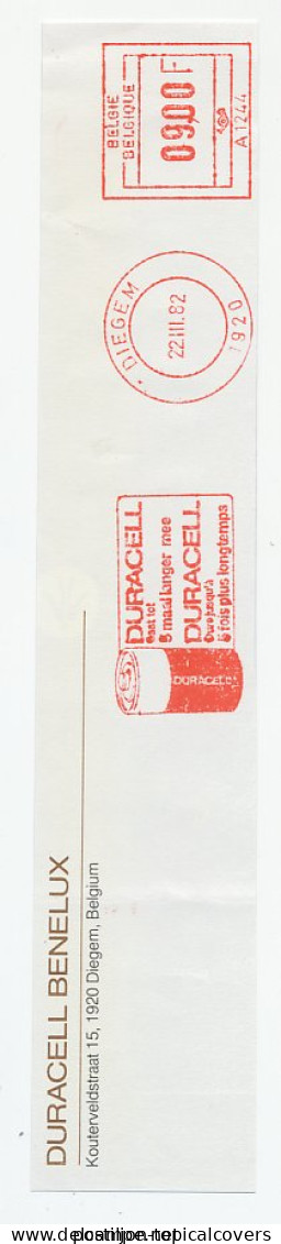 Meter Top Cut Belgium 1982 Battery - Duracell - Other & Unclassified