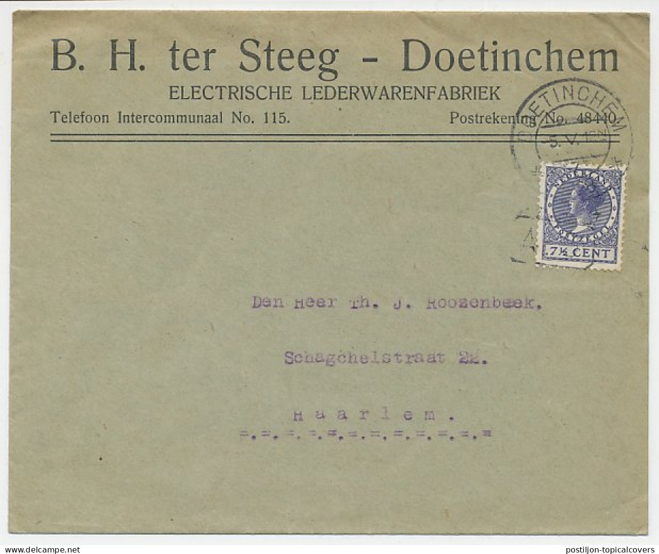 Firma Envelop ( Met Inhoud ) Doetinchem 1928 - Lederwarenfabriek - Unclassified