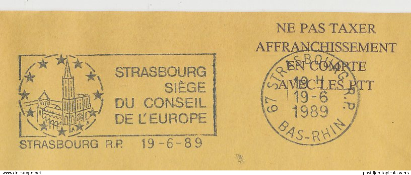 Service Cover / Postmark France 1989 Strasbourg Seat Of The Council Of Europe - EU-Organe
