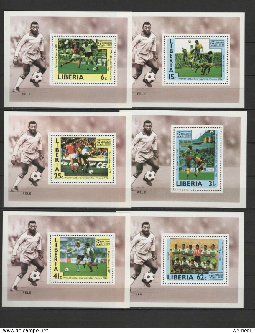 Liberia 1985 Football Soccer World Cup Set Of 6 S/s MNH -scarce- - 1986 – Mexiko