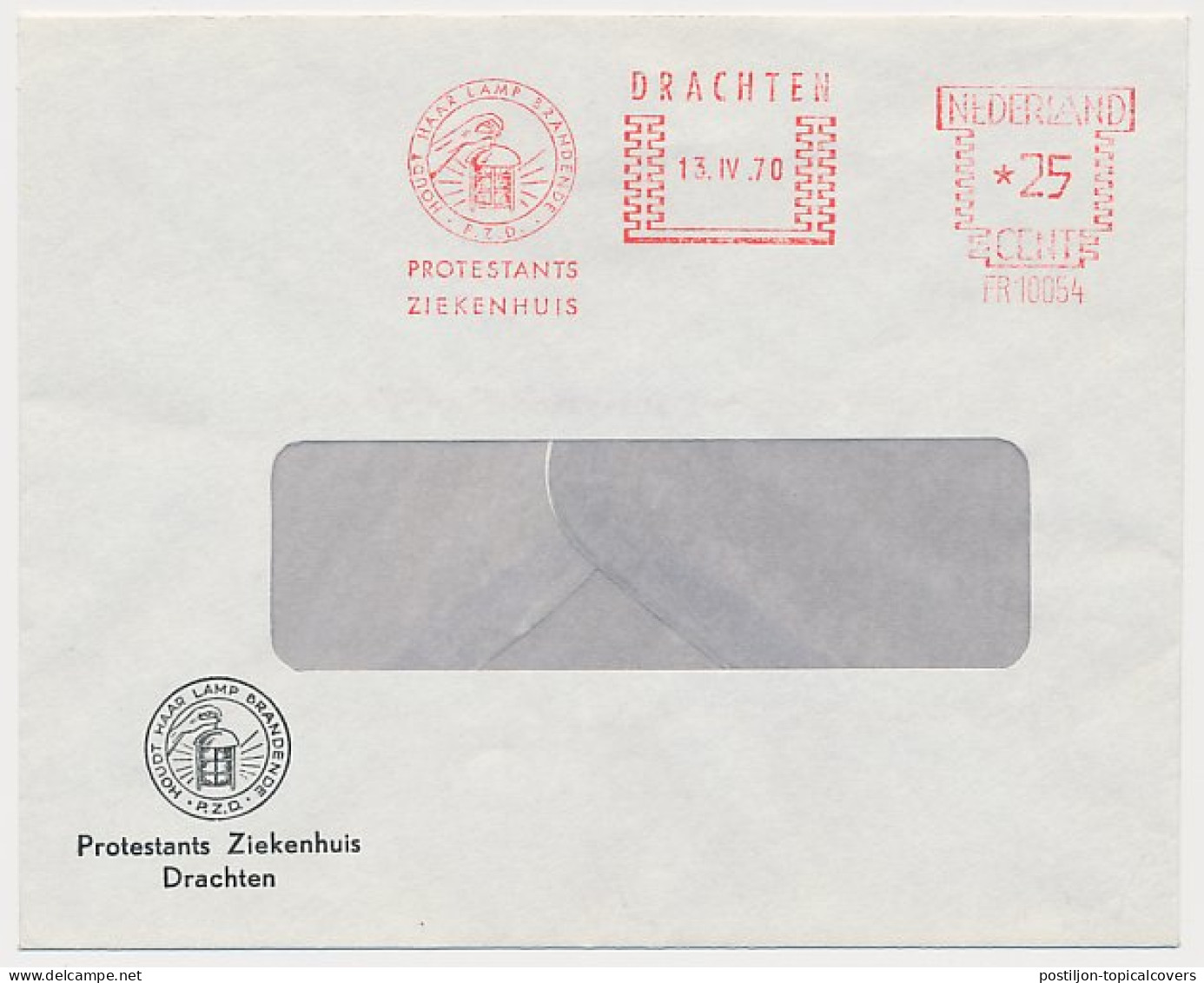 Meter Cover Netherlands 1970 Keep Your Lamp Burning - Drachten - Other & Unclassified