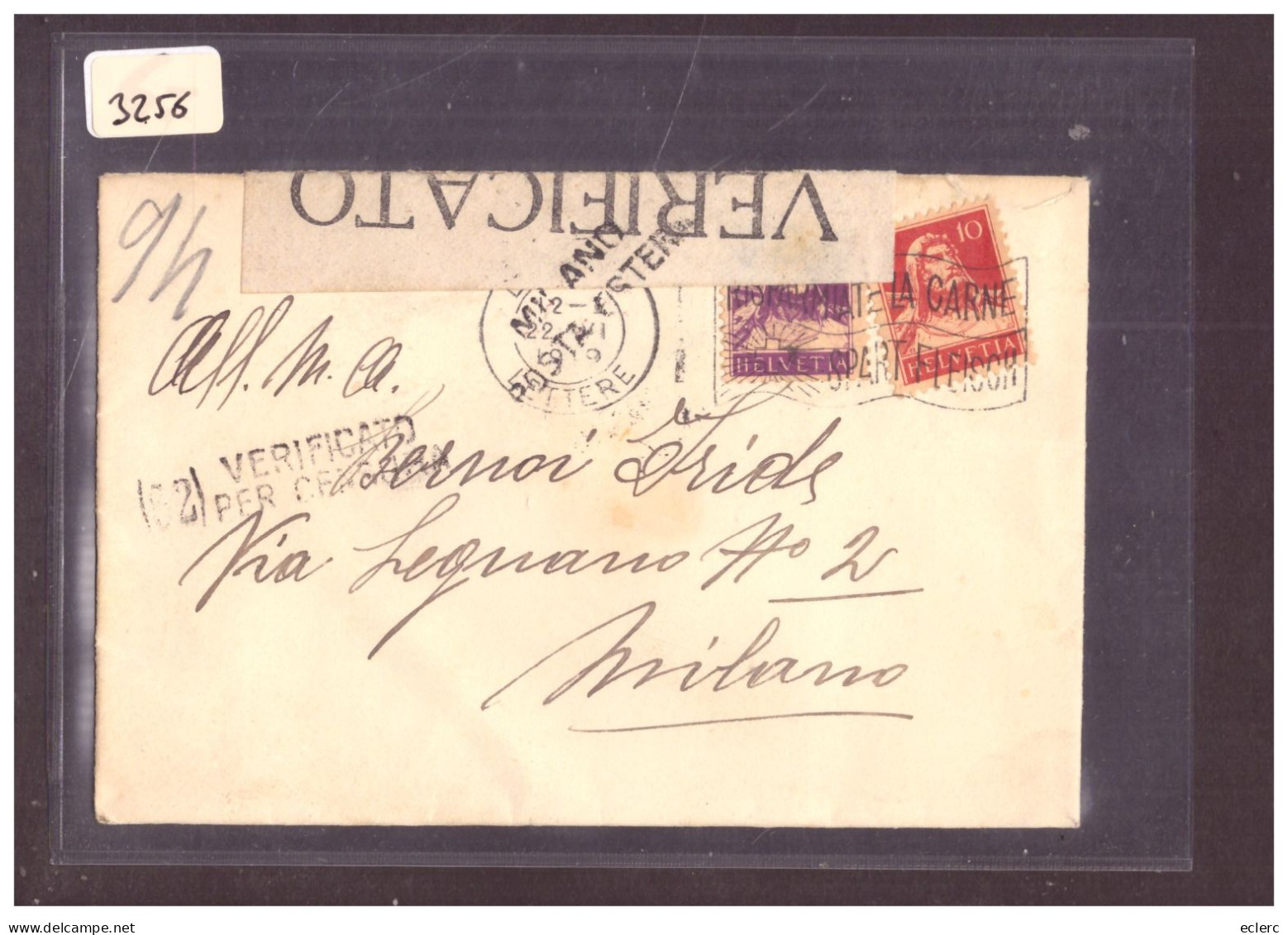 LETTRE CENSUREE POUR L'ITALIE - Covers & Documents