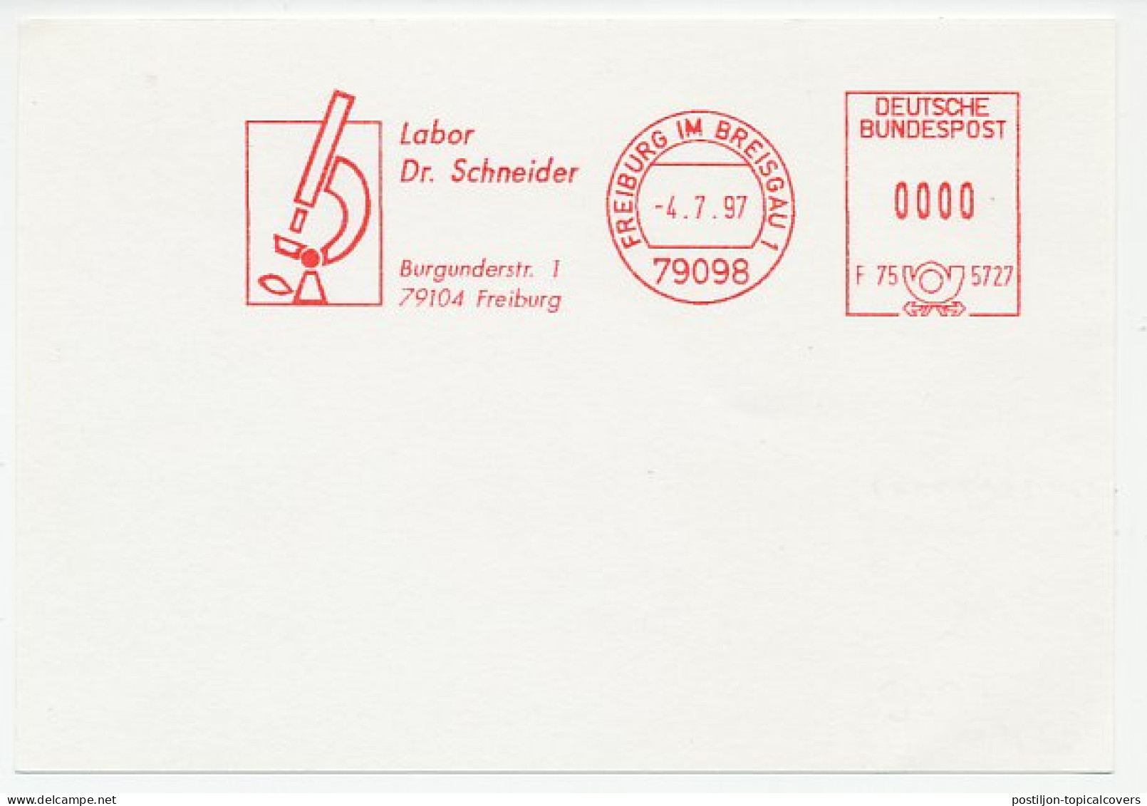Test Meter Card Germany 1997 Microscope - Otros & Sin Clasificación