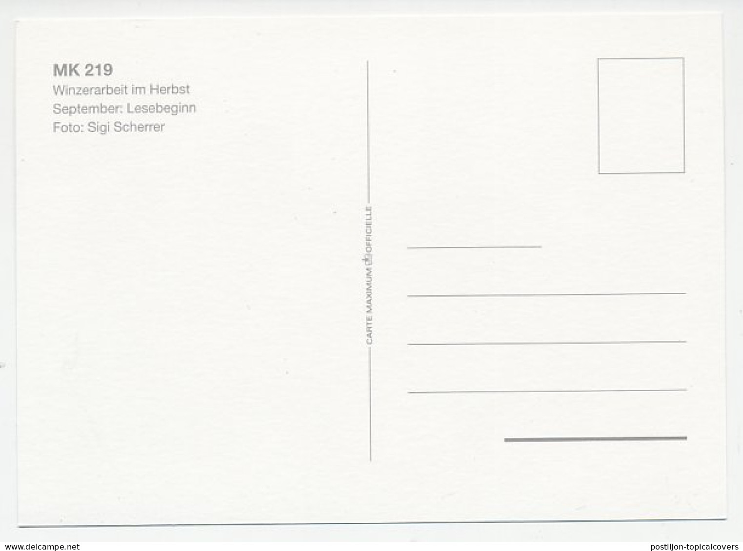 Maximum Card Liechtenstein 2003 Grapevine  - Landwirtschaft