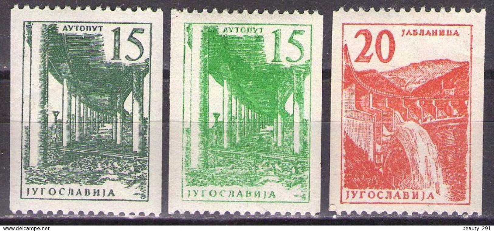 Yugoslavia 1959 - Industry And Architecture Coil Stamps - Mi 898-899a,b - MNH**VF - Unused Stamps