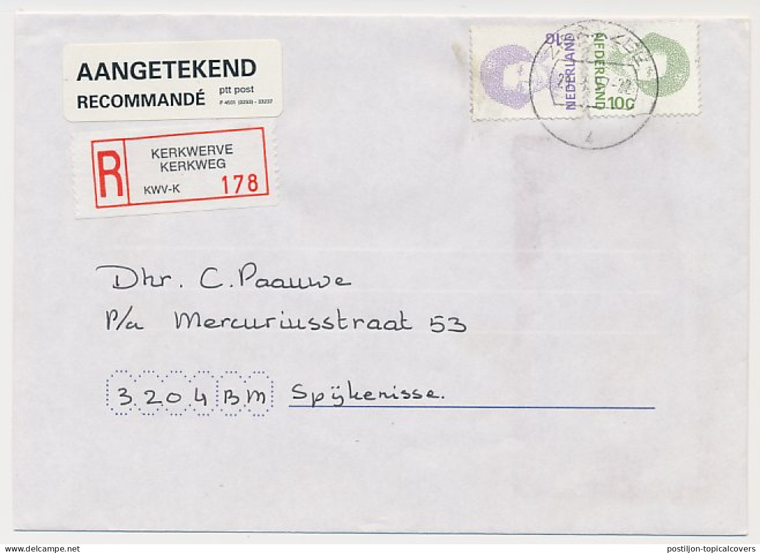 MiPag Mini Postagentschap Aangetekend Kerkwerve / Zierikzee 1997 - Ohne Zuordnung