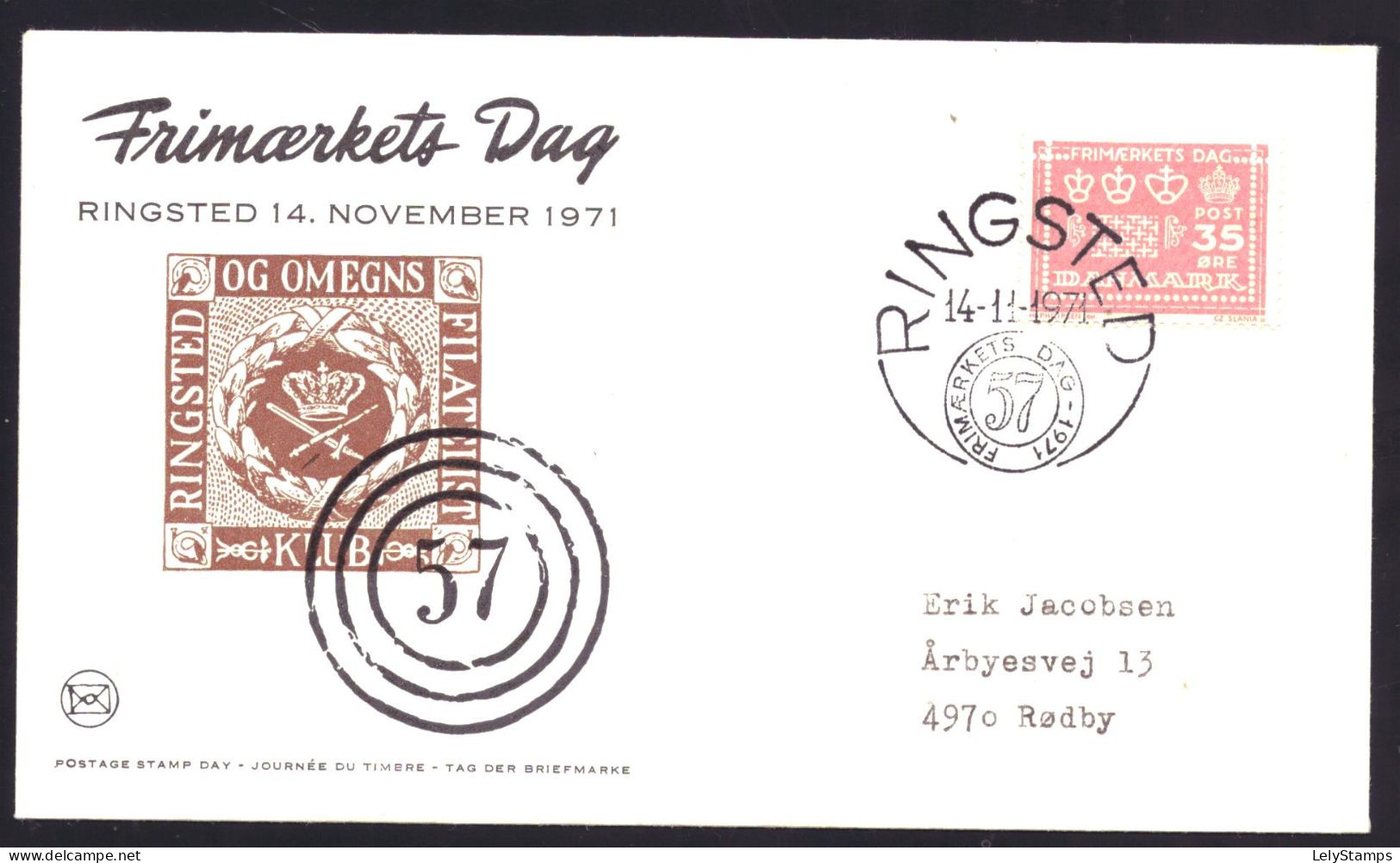Denemarken / Danmark 424 FDC With Address Day Of The Stamp (1971) - FDC