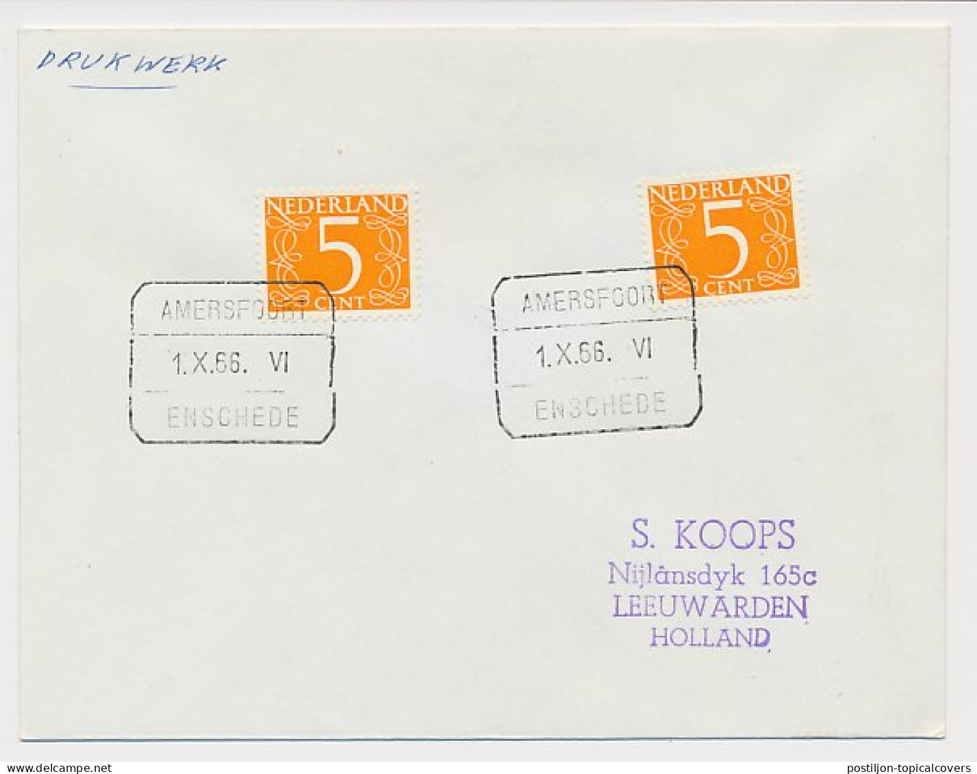 Treinblokstempel : Amersfoort - Enschede VI 1966 - Ohne Zuordnung