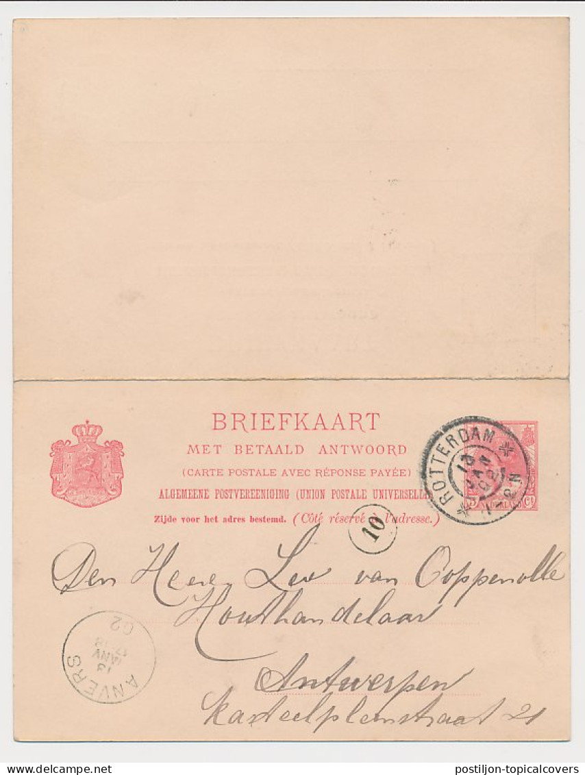 Briefkaart G. 54 B Rotterdam - Antwerpen Belgie 1902 - Entiers Postaux