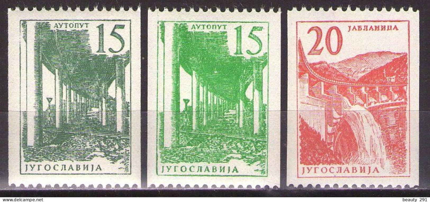 Yugoslavia 1959 - Industry And Architecture Coil Stamps - Mi 898-899a,b - MNH**VF - Ungebraucht