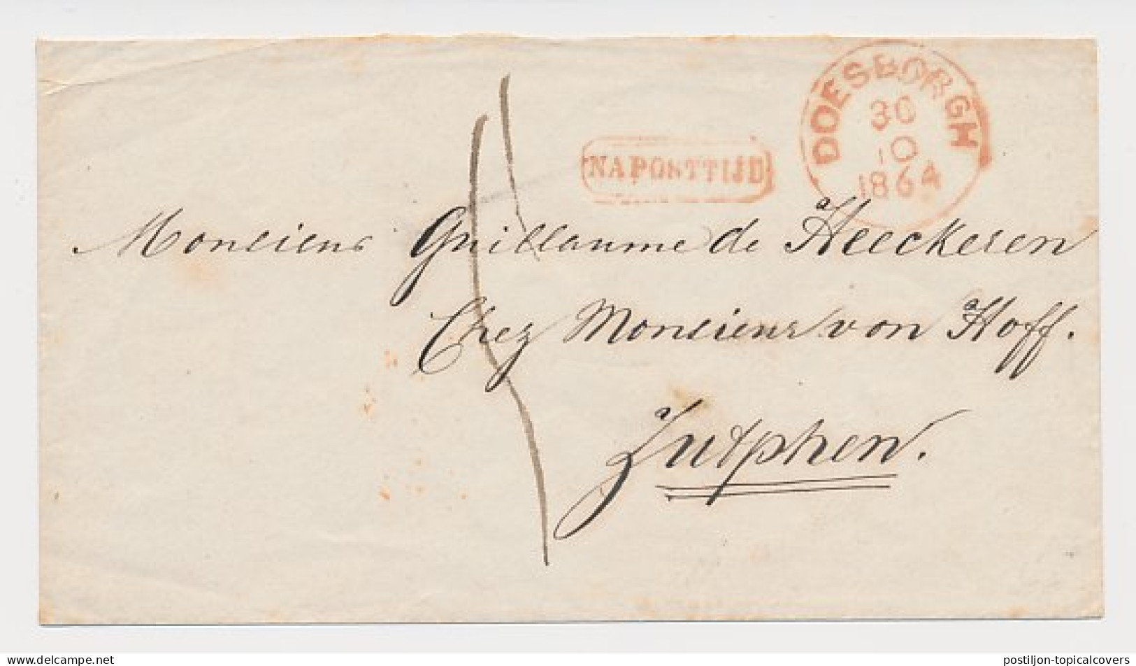 Doesborgh - Zutphen 1864 - Na Posttijd - ...-1852 Prephilately