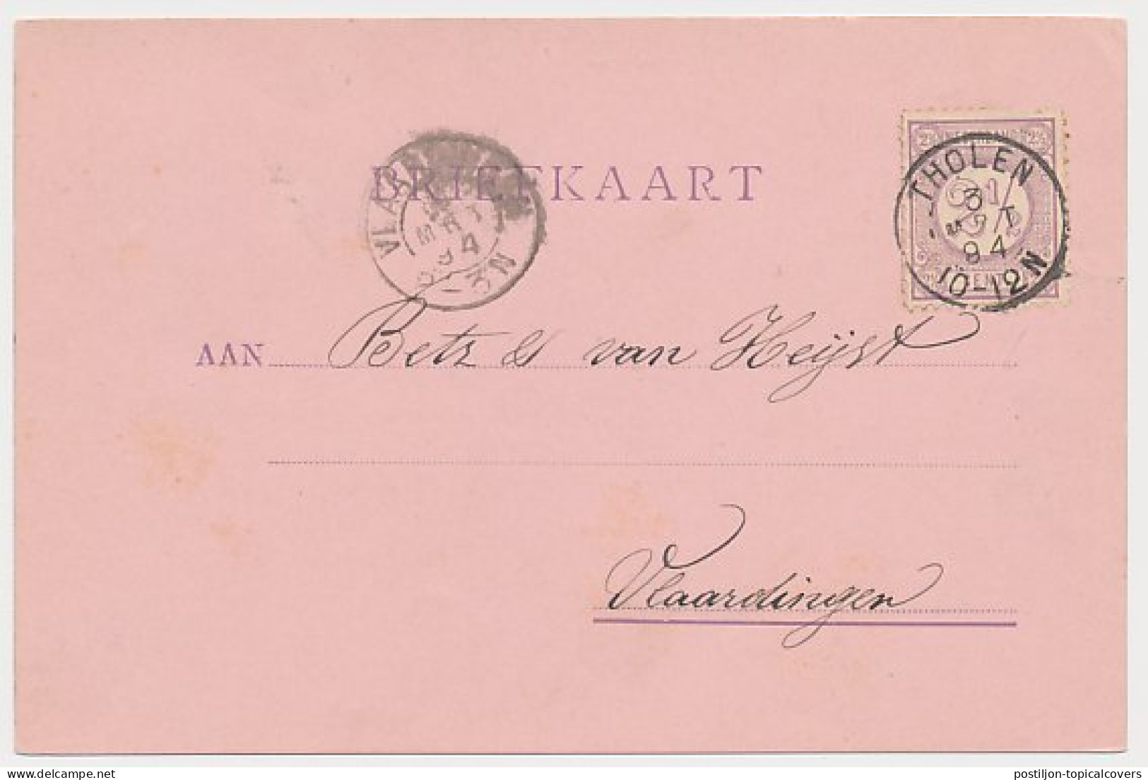 Kleinrondstempel Tholen 1894 - Unclassified