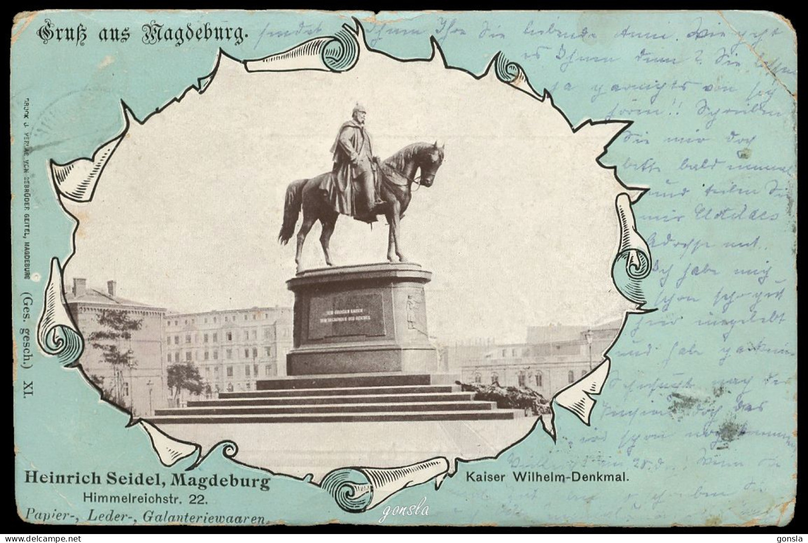 MAGDEBURG 1898 "Gruss Aus..." Kaiser Wilhem - Denkmal - Heinrich Seidel - Maagdenburg
