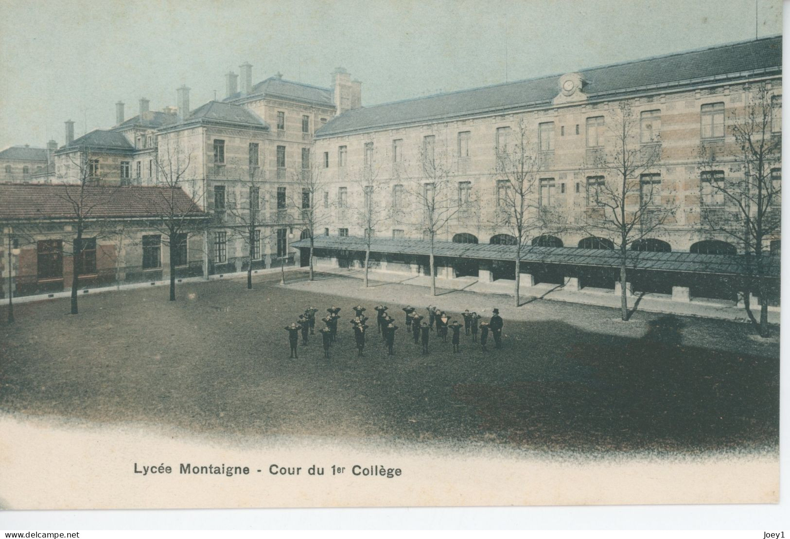 CPA Paris Lycée Montaigne Cour Du Premier Collège - Enseignement, Ecoles Et Universités