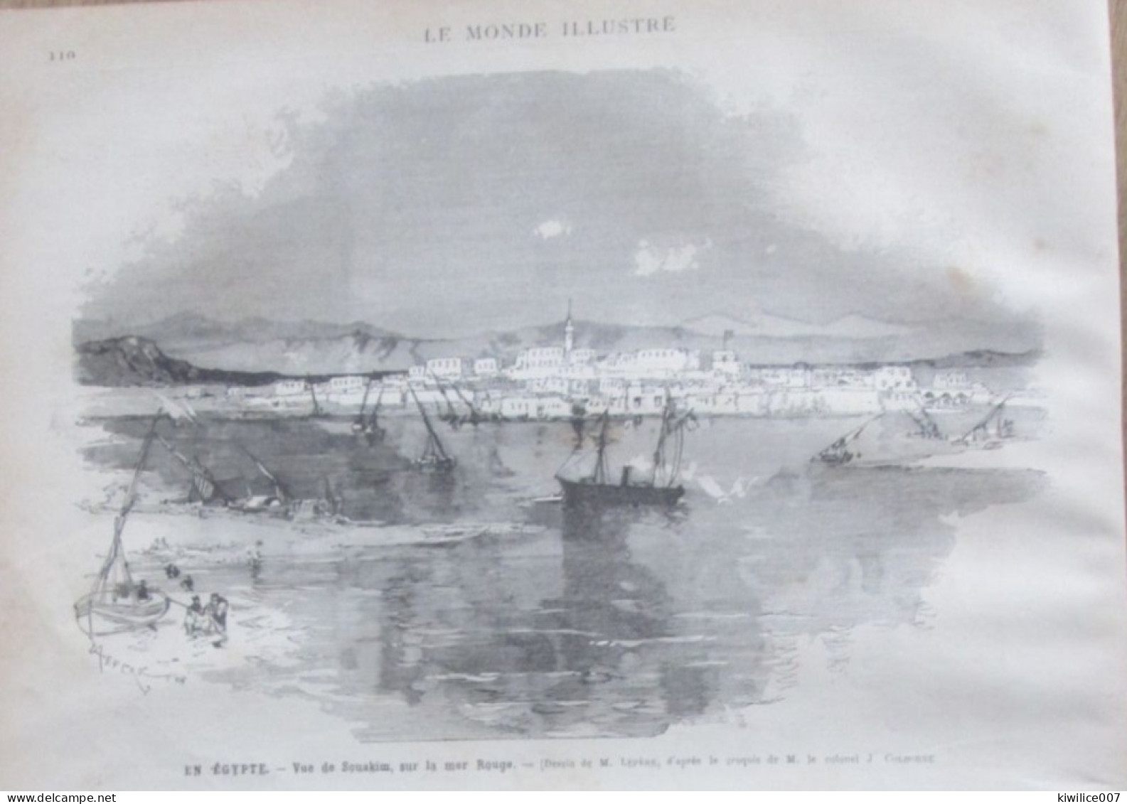 1884  Gravure  Le Caire  EN EGYPTE  Vue De SOUAKIM  Mer Rouge - Unclassified
