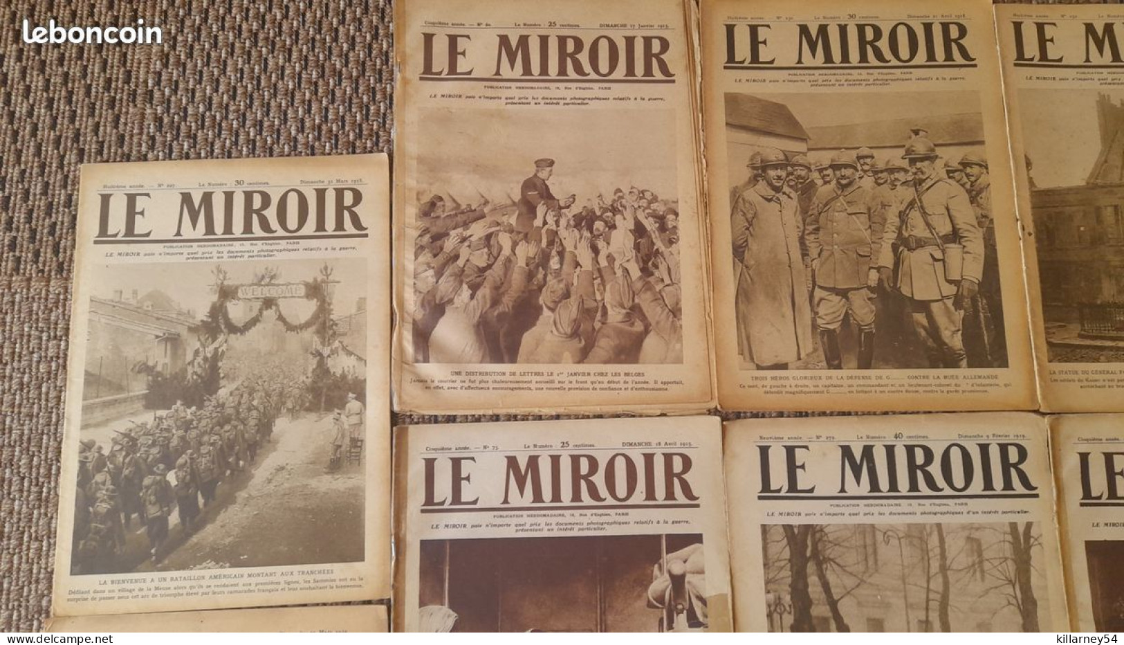 "Le Miroir" 14-18 17 Numéros Datés De 1915 à 1919 WW1 MILITARIA - Dokumente