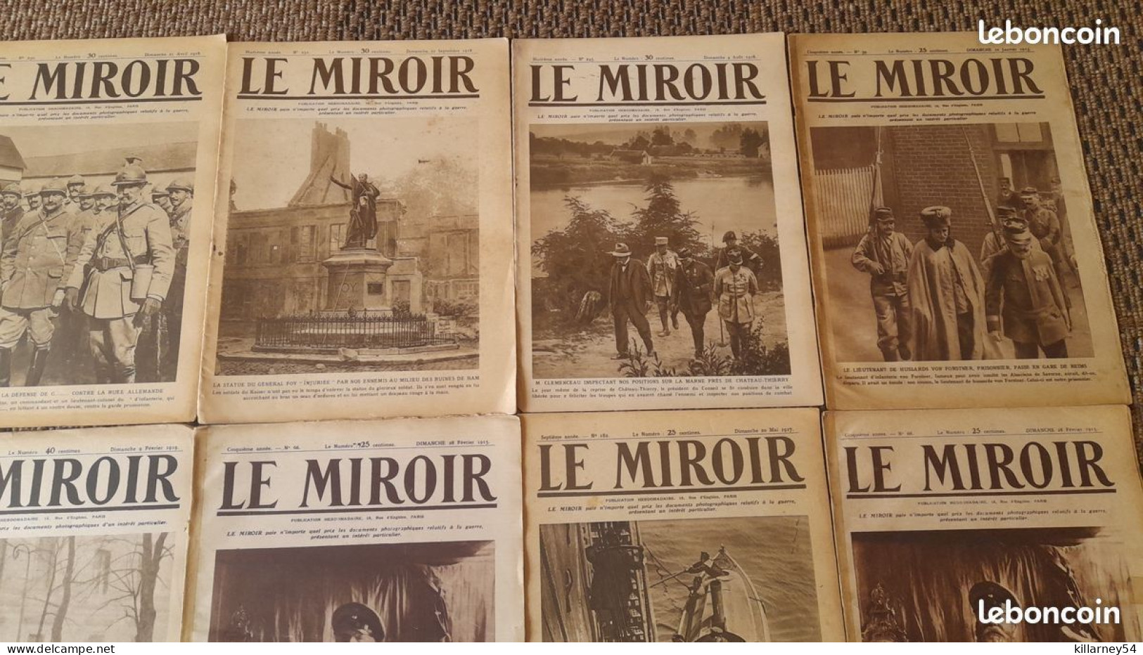 "Le Miroir" 14-18 17 Numéros Datés De 1915 à 1919 WW1 MILITARIA - Dokumente