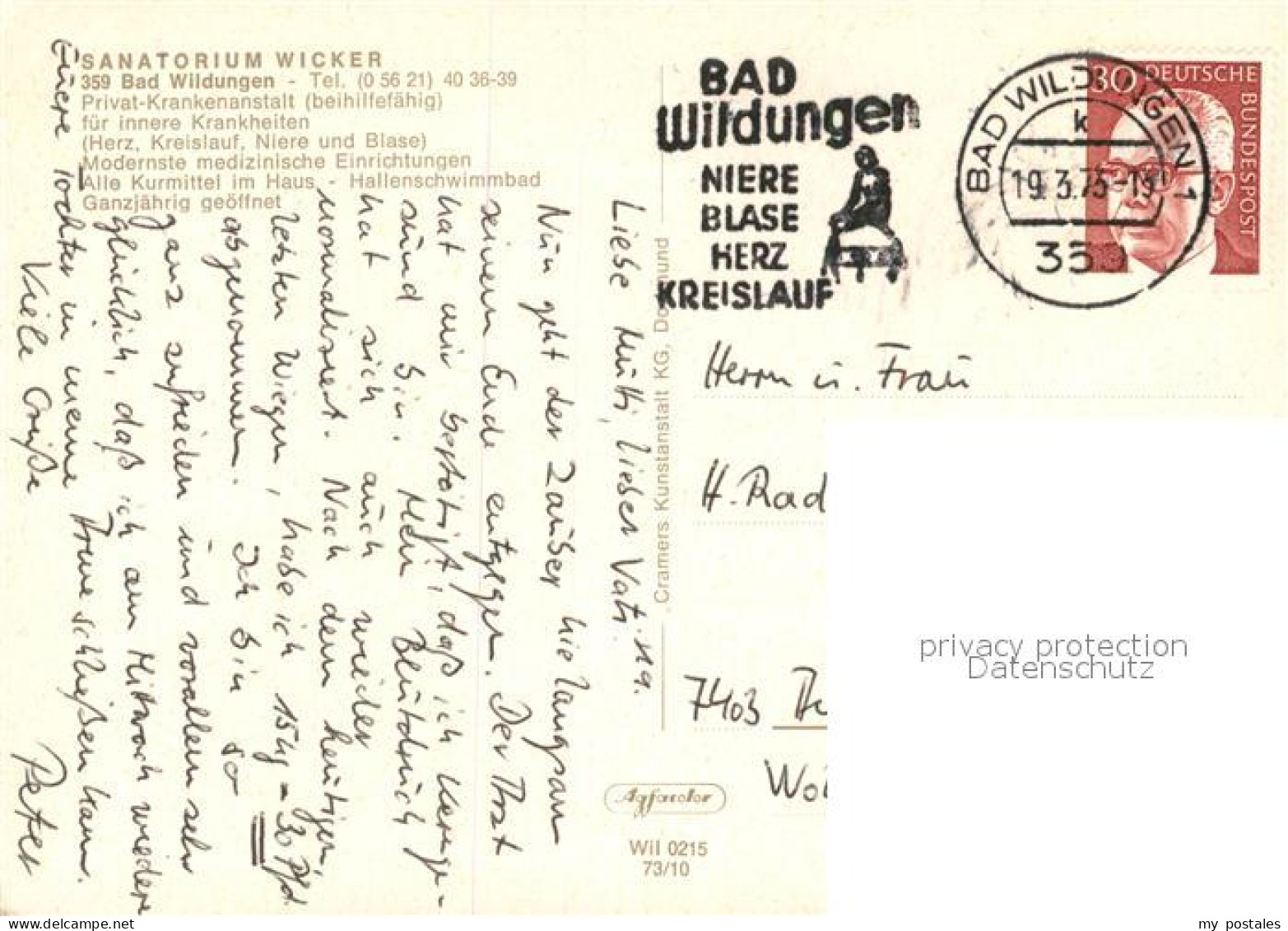 73549297 Bad Wildungen Sanatorium Wicker Bad Wildungen - Bad Wildungen