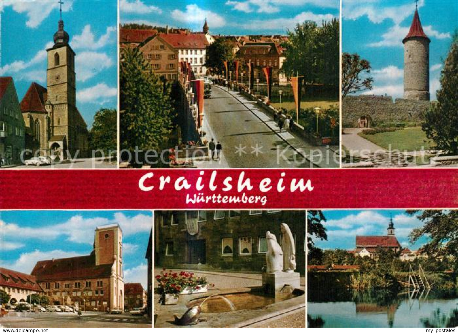 73549284 Crailsheim Kirche Turm Marktplatz Brunnen Schwanenteich Crailsheim - Crailsheim