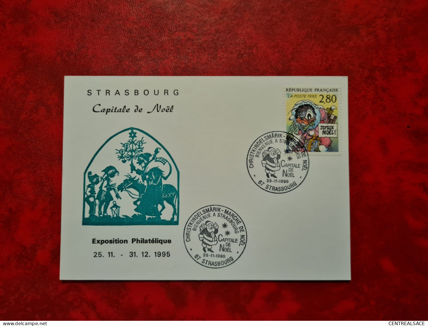 ENVELOPPE  STRASBOURG CARTE CHRISTKINDELSMARIC MARCHE DE NOEL 1995 - Andere & Zonder Classificatie