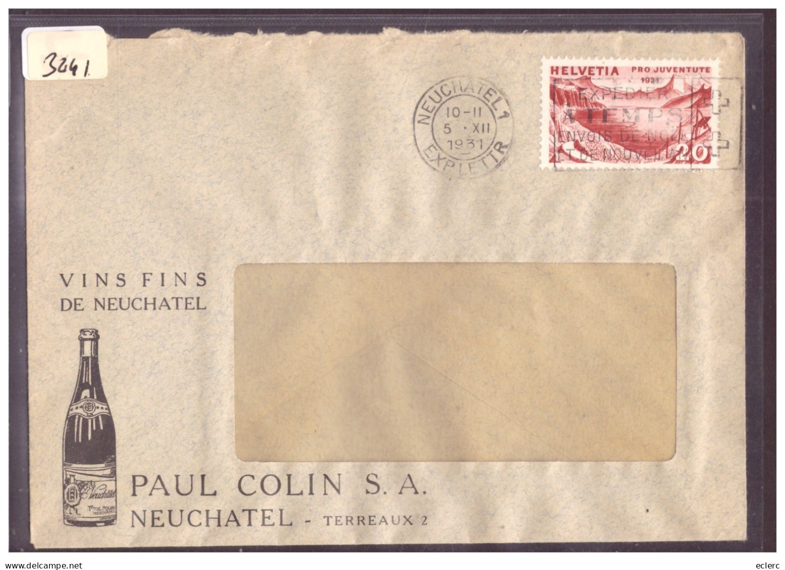 LETTRE A ENTÊTE - NEUCHATEL - VINS PAUL COLIN S.A. - Covers & Documents
