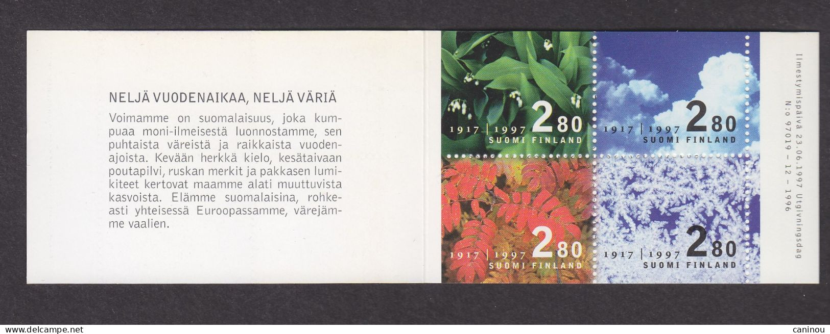 FINLANDE CARNET  Y & T C1356 ANNIVERSAIRE INDEPENDANCE SAISONS 1997 NEUF - Postzegelboekjes