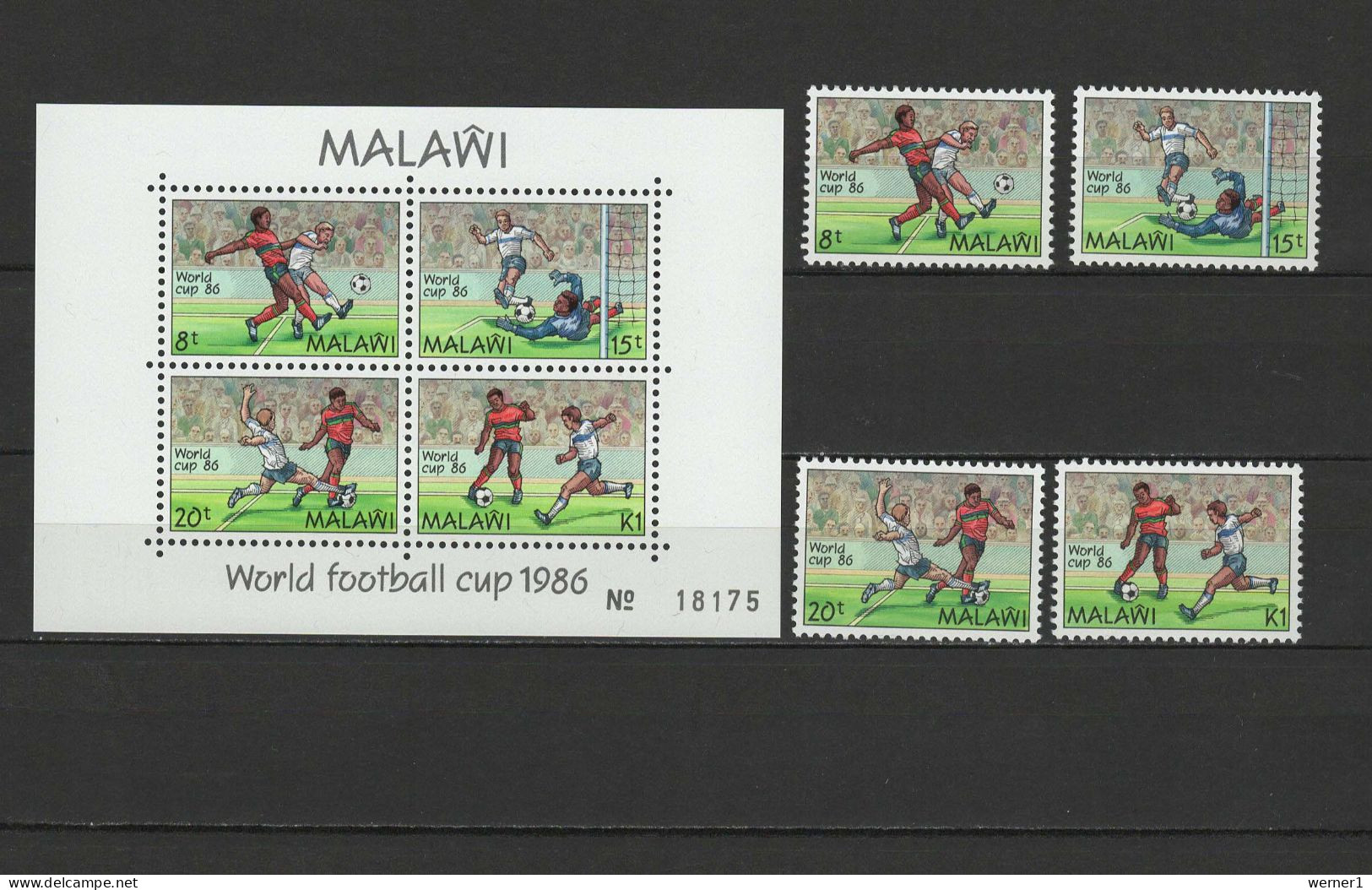 Malawi 1986 Football Soccer World Cup Set Of 4 + S/s MNH - 1986 – México