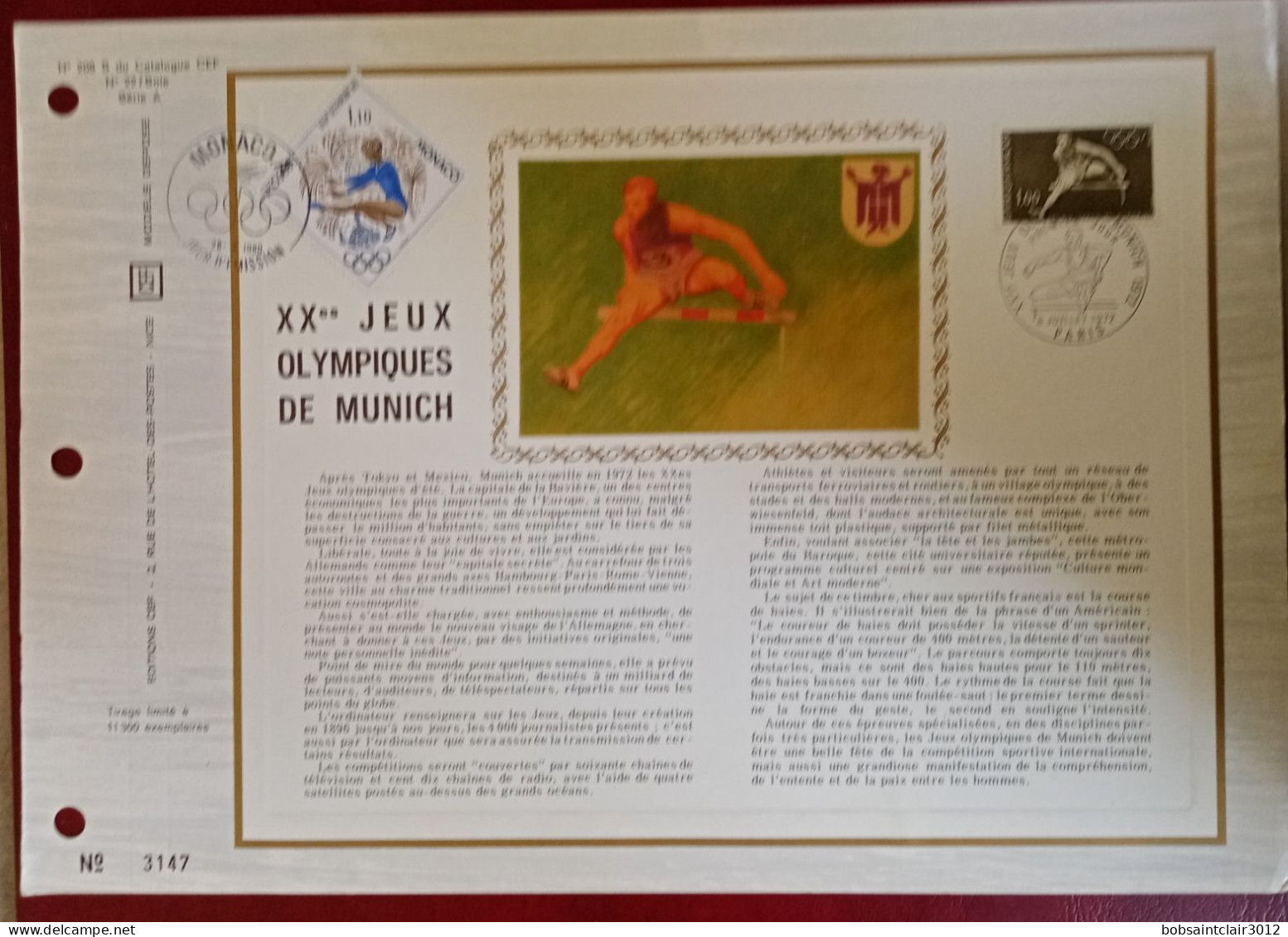 Album de timbres Monaco SAFE Dual numéro 2207 avec timbres neuf 1er choix de 1960 à 1972