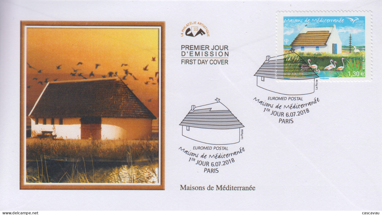 Enveloppe  FDC  1er  Jour    FRANCE   Maisons  De   Méditerranée    EUROMED    2018 - 2010-2019