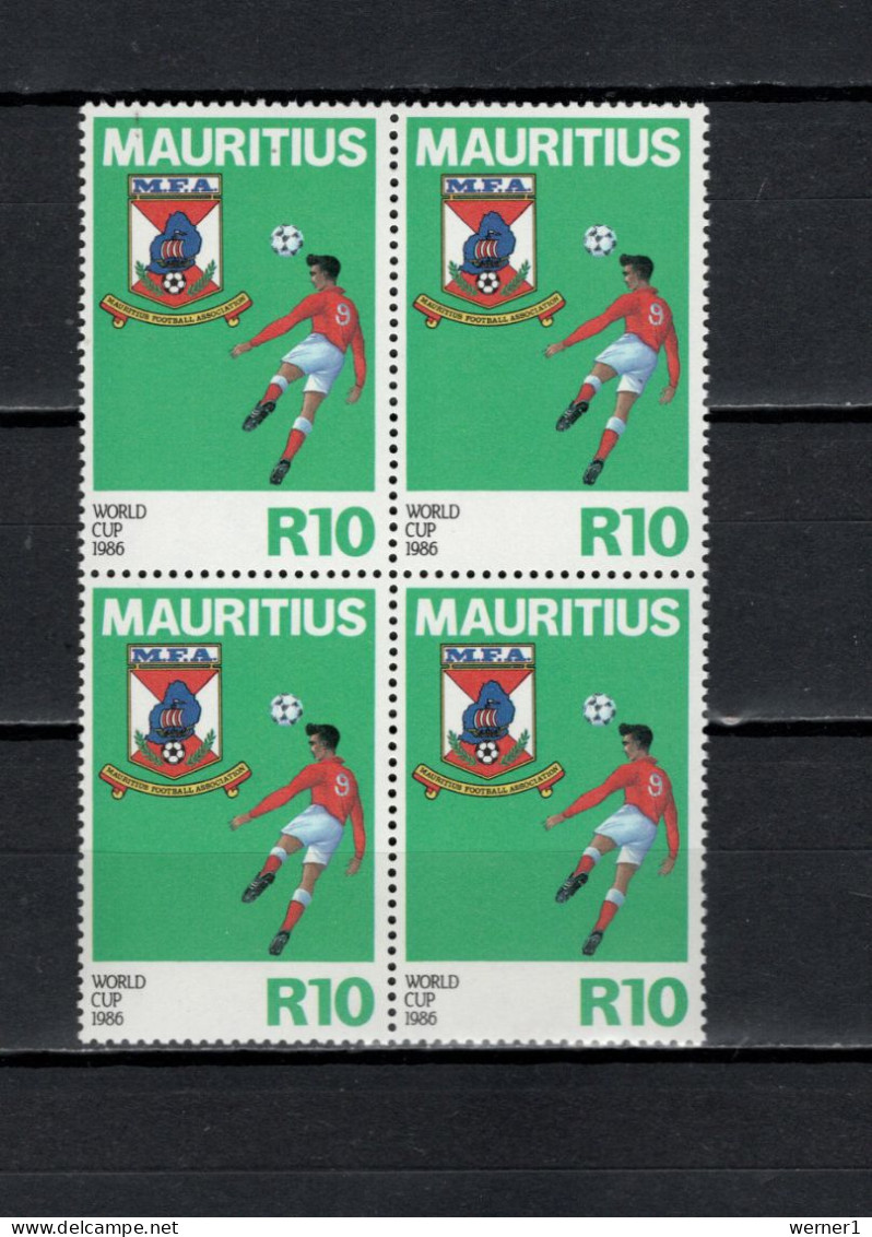 Mauritius 1986 Football Soccer World Cup Block Of 4 MNH - 1986 – Mexiko