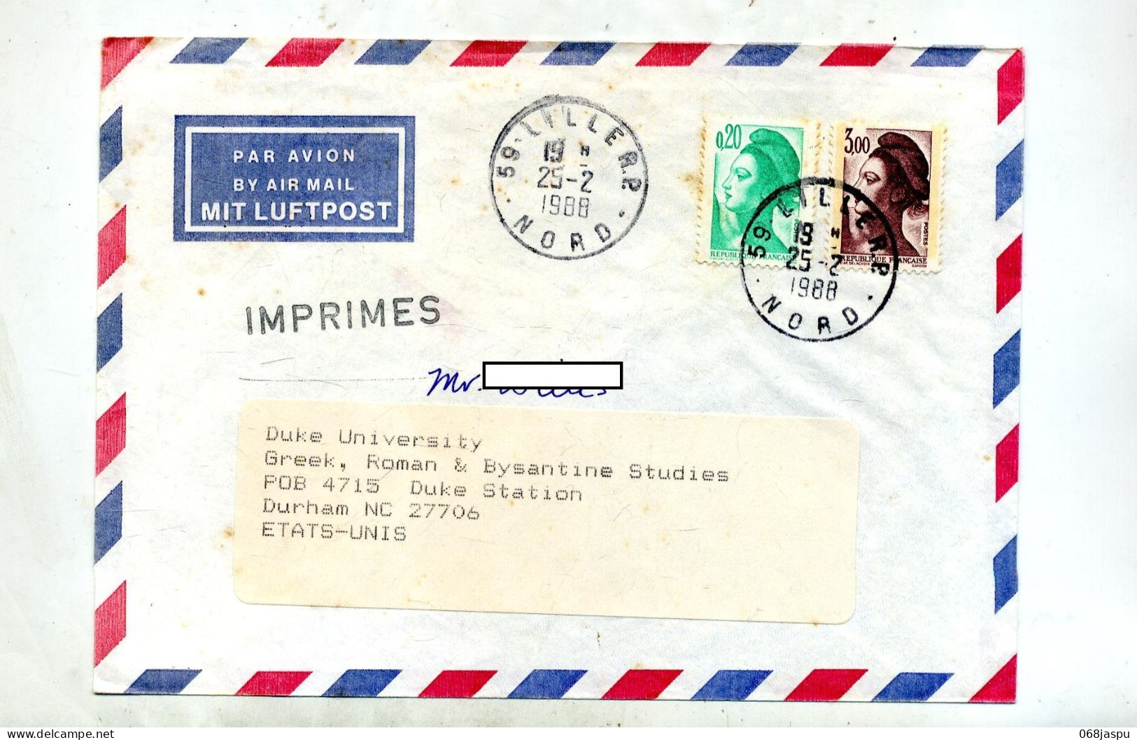 Lettre Cachet Lille - Manual Postmarks