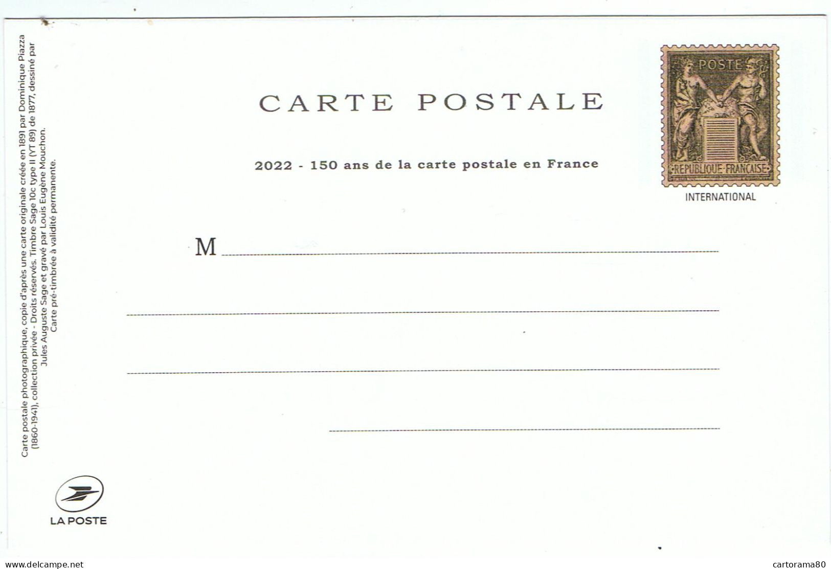 Marseille / Carte Illustrée Dite " Carte Piazza " / REPRODUCTION ! / Entier Postal - PAP: Sonstige (1995-...)