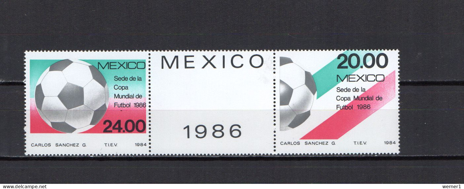 Mexico 1984 Football Soccer World Cup Strip Of 3 MNH - 1986 – Messico