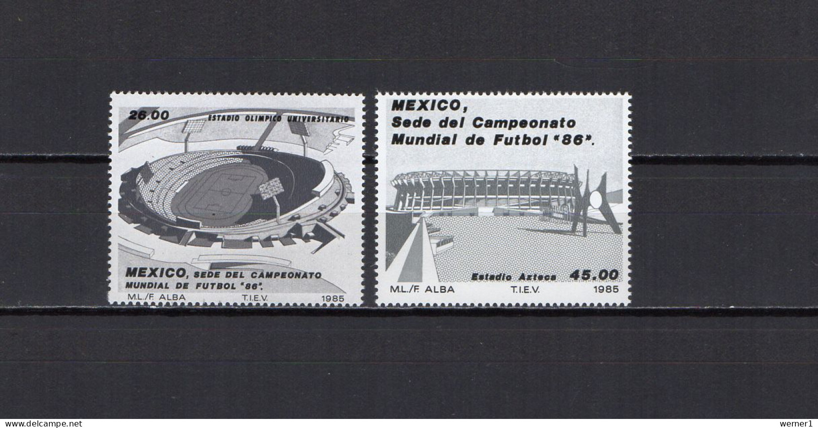 Mexico 1985 Football Soccer World Cup Set Of 2 MNH - 1986 – Mexico